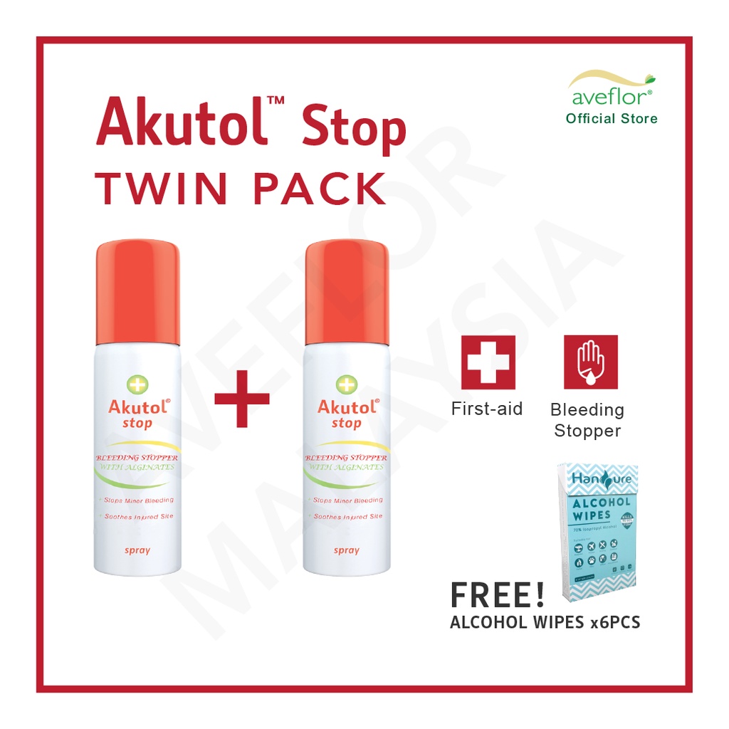 AKUTOL STOP TWIN PACK (60ml x2) | Spray Penghenti Darah Luka | Shopee ...