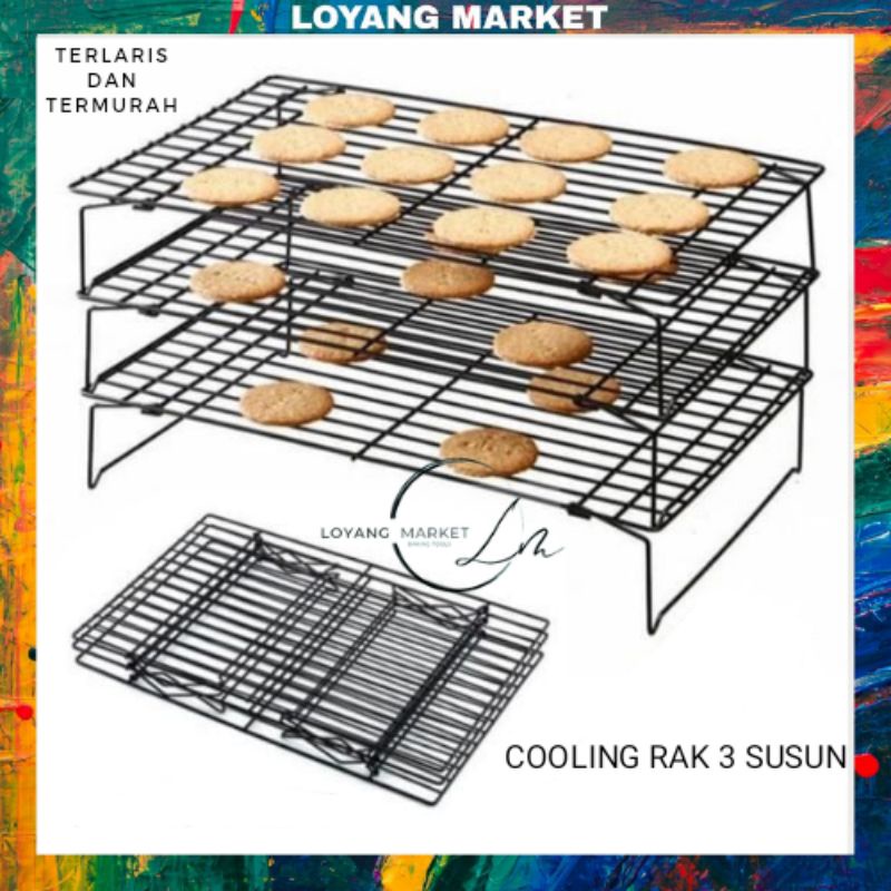 Cooling Rack / Cake Bread Donut 3-tier 40x25cm | Shopee Malaysia