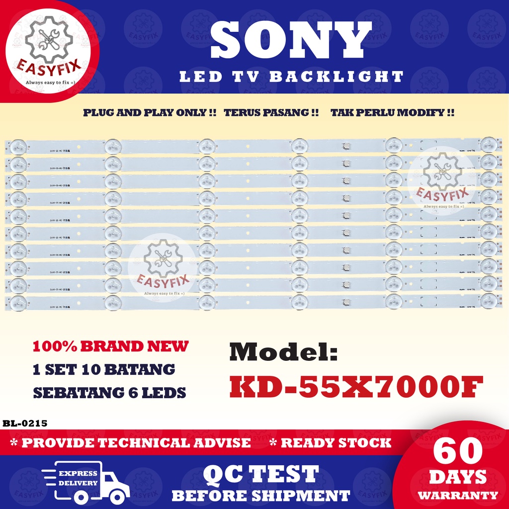 KD-55X7000F SONY 55 INCH LED TV BACKLIGHT ( LAMPU TV ) 55