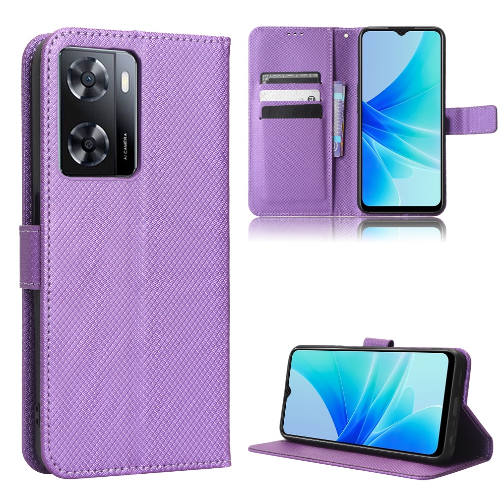 Custodia MOJIA Per Oppo A57 4G / A57s 4G | Cover A Portafoglio Con Farfalla In Rilievo | Pelle PU Con Slot E Cinturino Da Polso | Blu