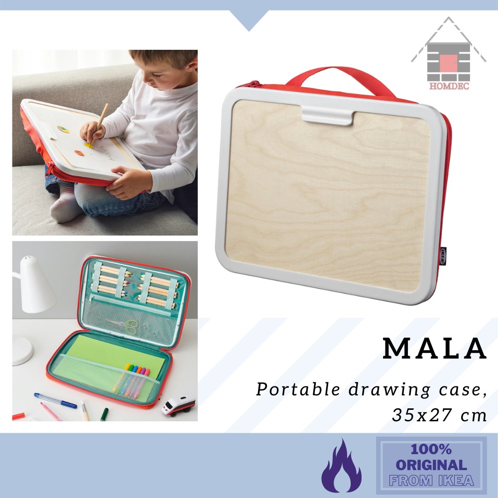 ikea MÅLA Portable drawing case, red 13¾×10⅝ Birch plywood BRAND
