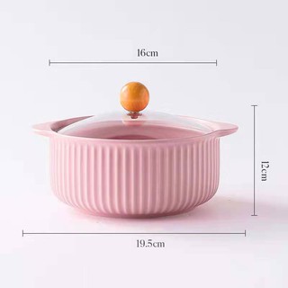 Nordic ceramic soup pot binaural soup bowl set restaurant household  tableware candle heating insulation iron frame