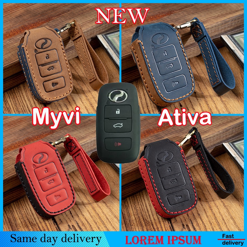 For Perodua Ativa Alza Axia Myvi Key Cover Leather Remote Key Case Accessories