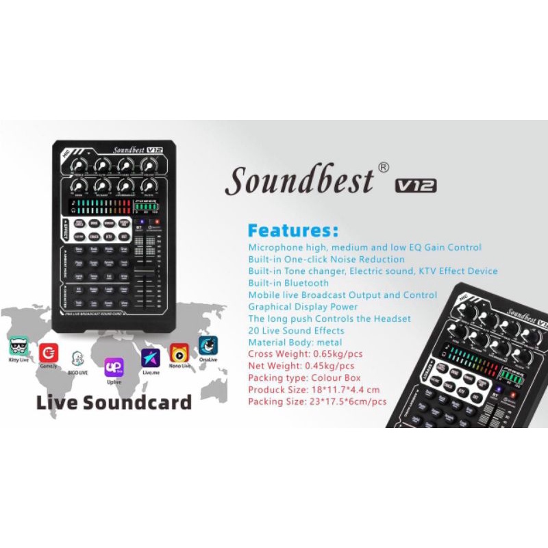 Sound card soundbest V12 original live mixer soundbest V12 soundcard ...