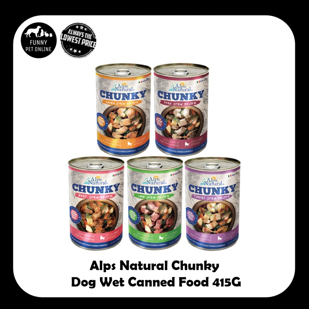 Alps Natural Chunky Dog Wet Canned Food 415G# Dog Canned Food | Shopee