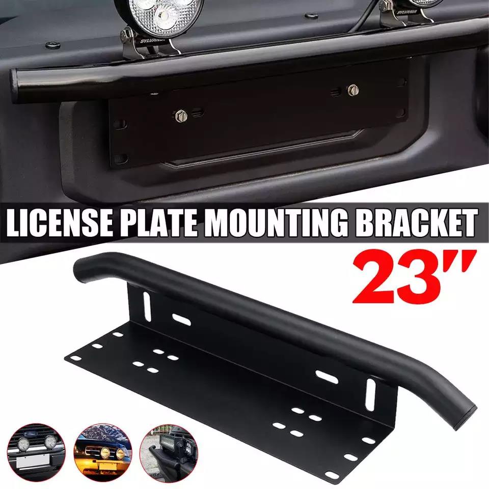 23''Universal Bull Bar Front Bumper License Plate For SUV Lamp Holder