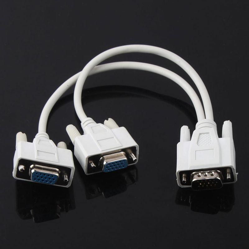 15 Pin Vga Male To 2 Vga Svga Female Adapter Splitter Video Monitor Y Cable Shopee Malaysia 9467