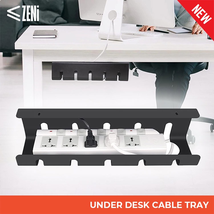 ZENi Under Desk Cable Management Tray | Socket Extension Holder For ...