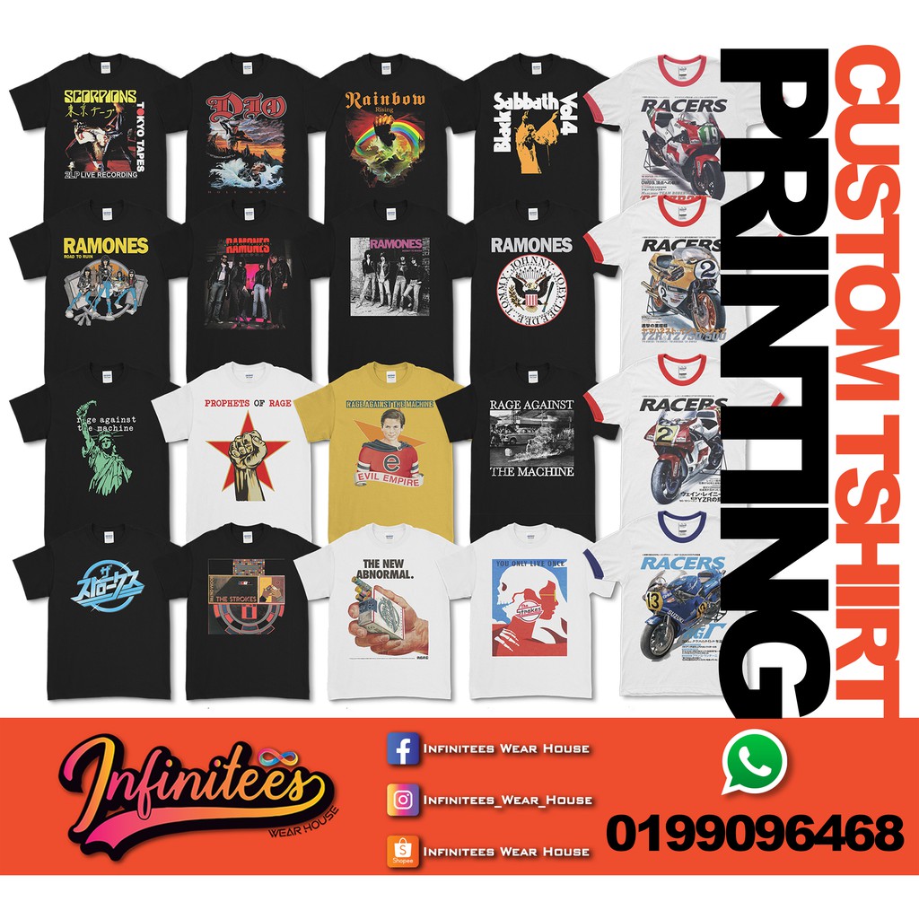 Custom T-Shirt Printing Cetak Baju Tshirt Lelaki No Minimum Order Print ...