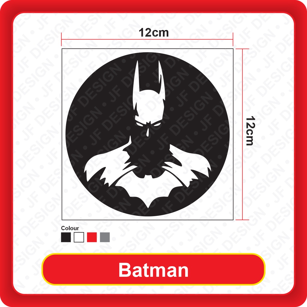 [188]Quality Car Sticker Batman [12cm x 12cm][Sticker Cutting][Black ...