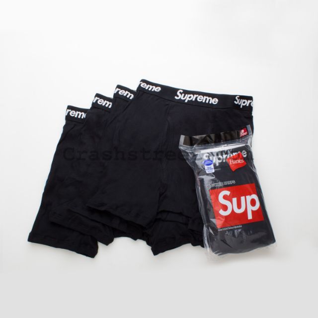 Supreme Hanes Boxer Briefs Black Size XL Pack Of 4 Men’s Underwear