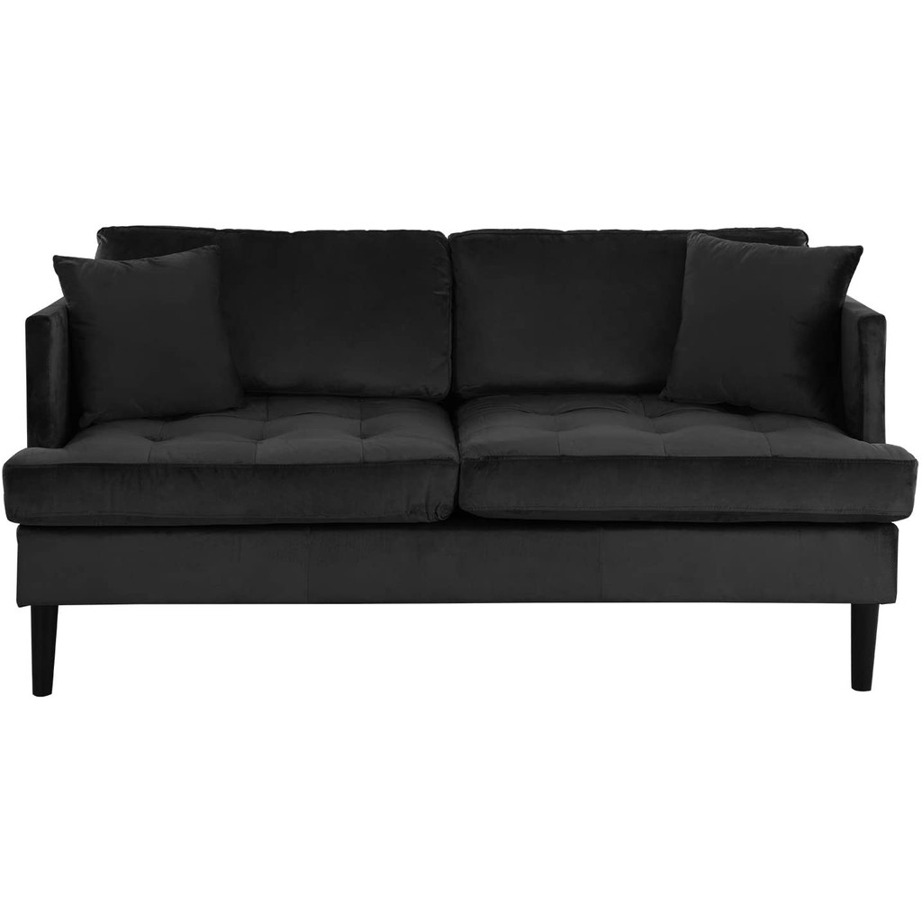 SOFA 3 SEATER2942SMid Century Modern Velvet Loveseat Sofa with Tufted Seats, Track Armrests