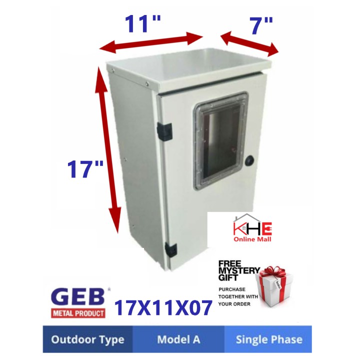 GEB Single Phase Outdoor Meter Box (17” x 11” x 7”) + FREE GIFT ...
