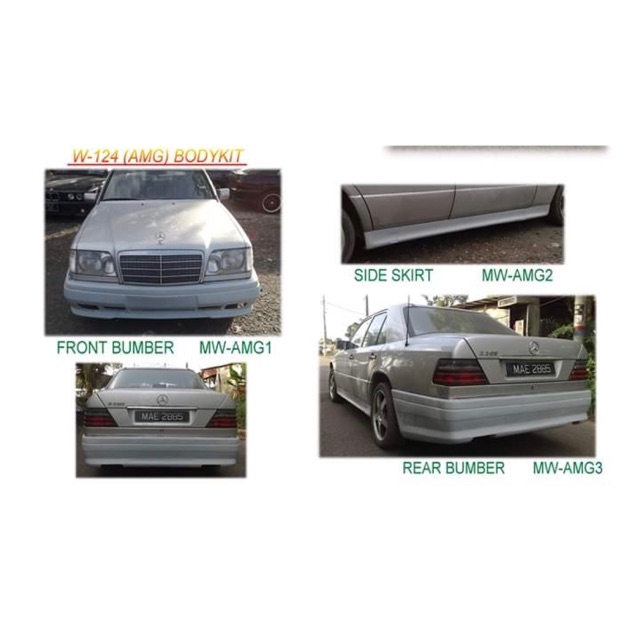 Mercedes Benz w124 amg style bodykit body kit front side rear bumper skirt lip Shopee Malaysia