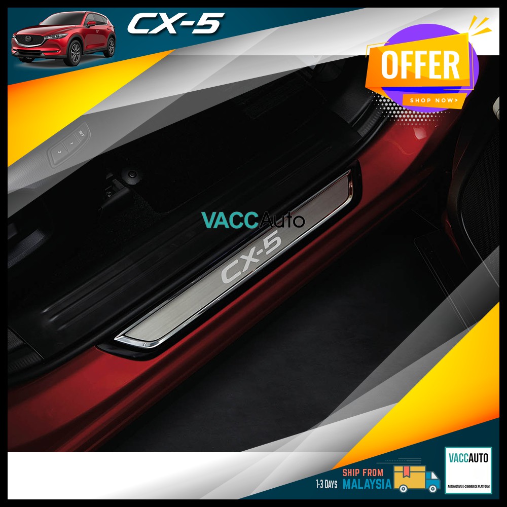 FOR MAZDA CX5 Accessories Car Door Sill Stainless Rear Bumper Protector Sticker £23.86 - UK