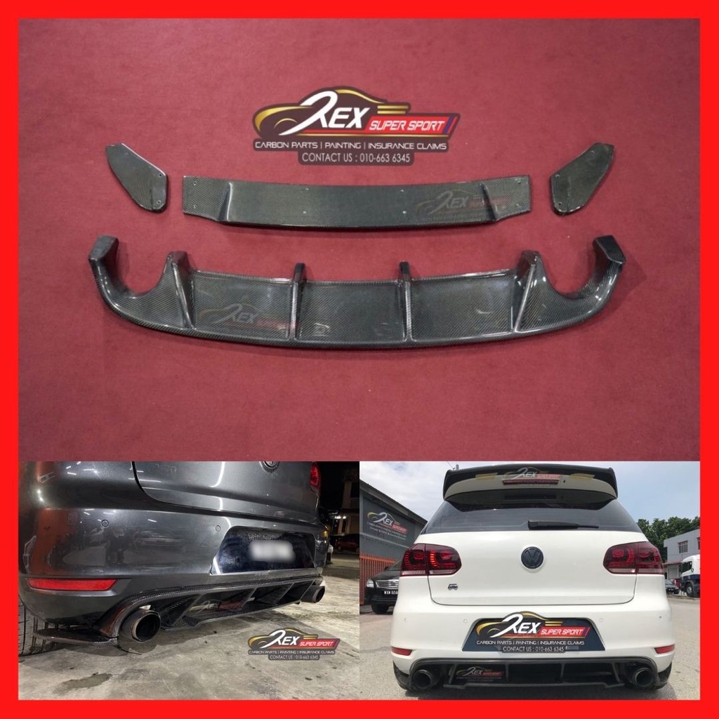 FOR VW GOLF 6 GTI Volkswagen GOLF 6 GTI Modified Carbon fiber Revozport  Rear Lip