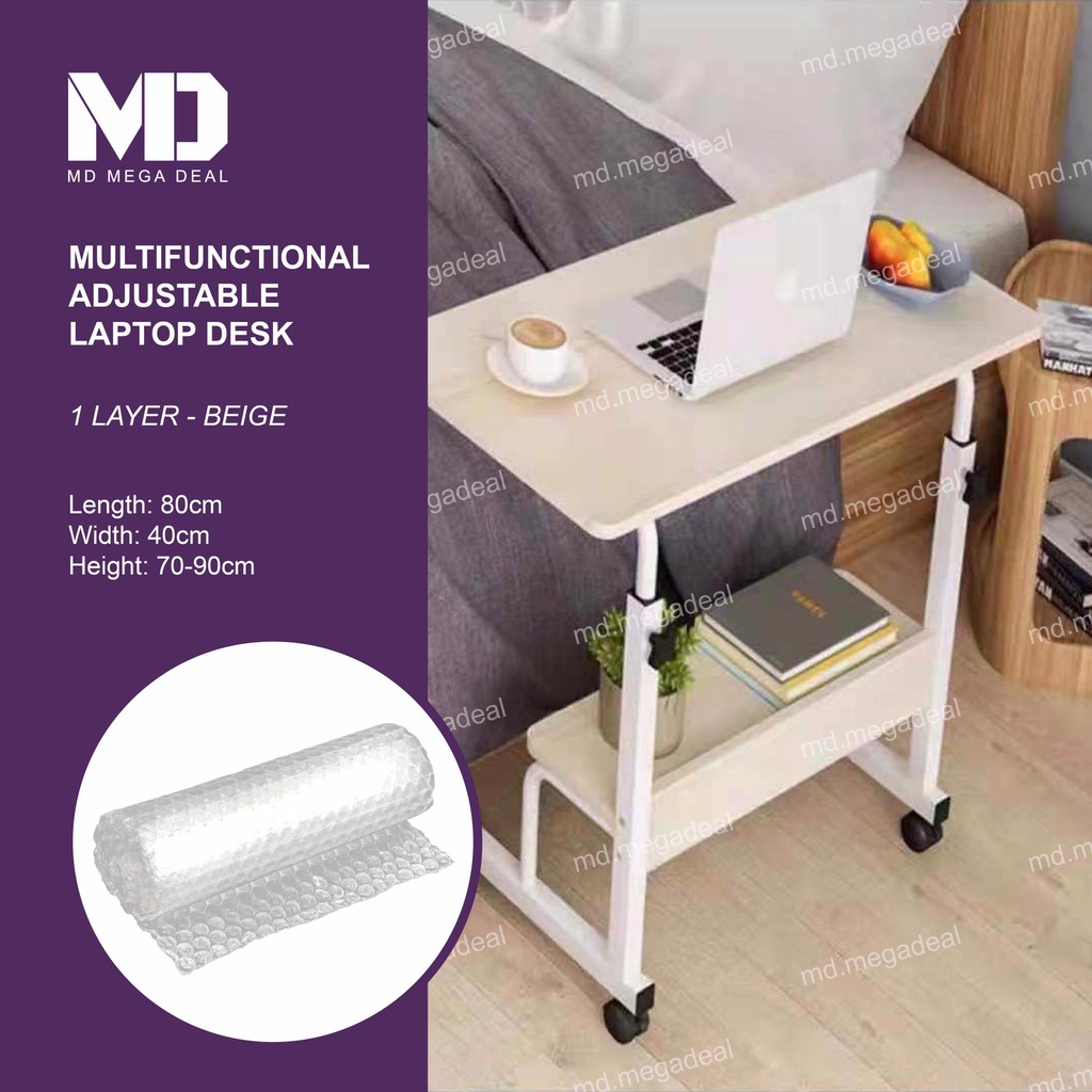 《Mega Deal》Multifunctional L60/80cm Adjustable Bedside Laptop Table