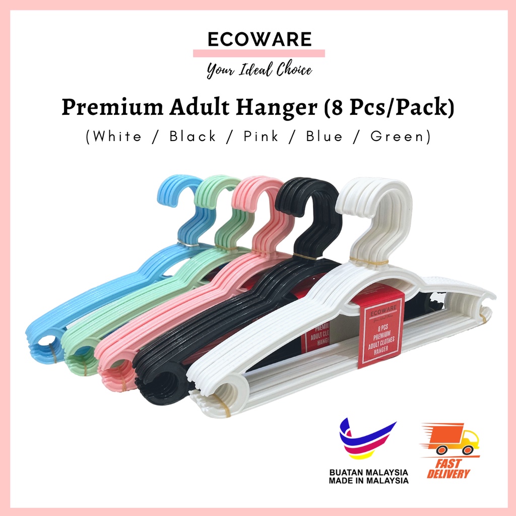 Adult Clothes Hanger Premium High Quality Extra Thick (8 Pcs/Pack