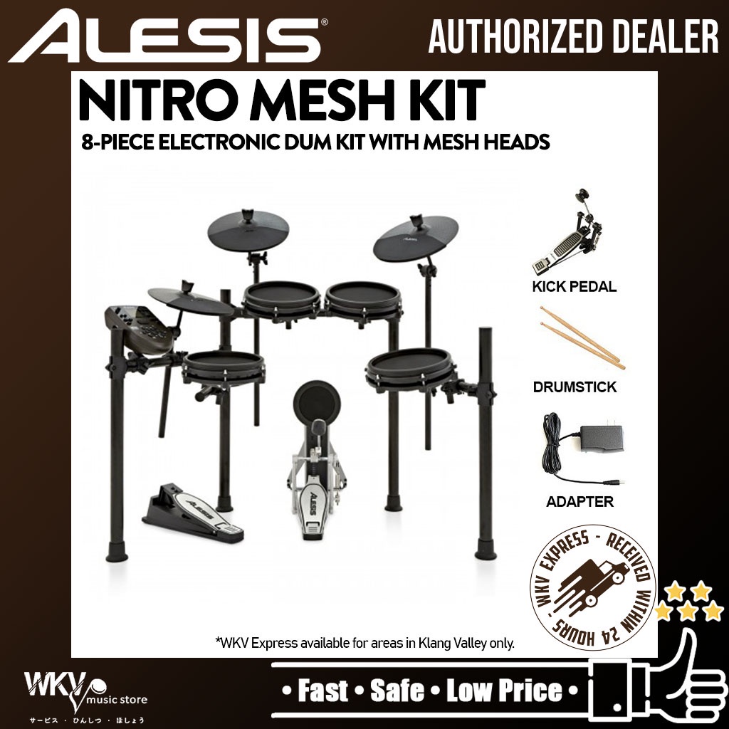 Alesis Nitro Mesh Kit EightPiece Electronic Drum Kit with Mesh Heads