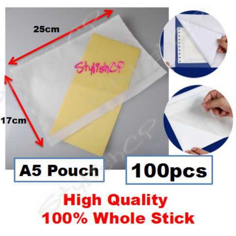 100pcs Sticky 100% plastic Courier Pocket consignment note address ...