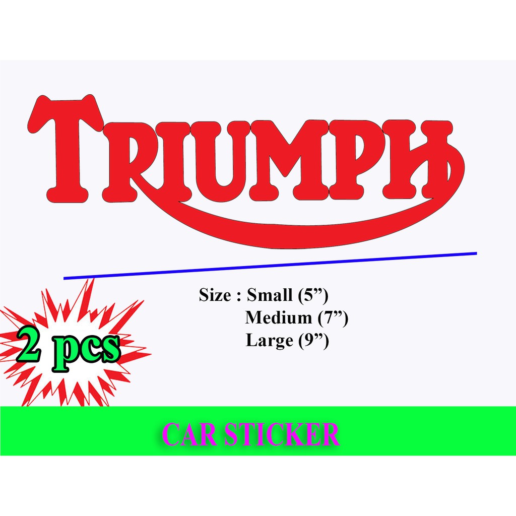 2Pcs Triumph Logo Retro Cafe Racer Motorcycles Custom Tank Helmet ...