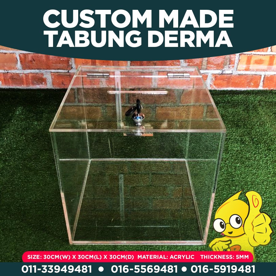 SUPER BIG DONATION BOX/TABUNG ACRYLIC/PETI CADANGAN/SUGGESTION BOX ...