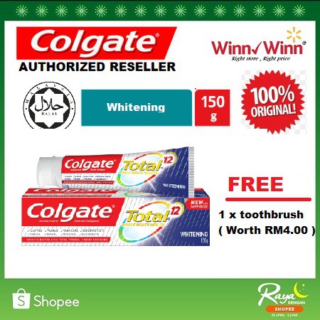 ( HALAL ) Colgate Total Professional Whitening Toothpaste 150g | Shopee ...