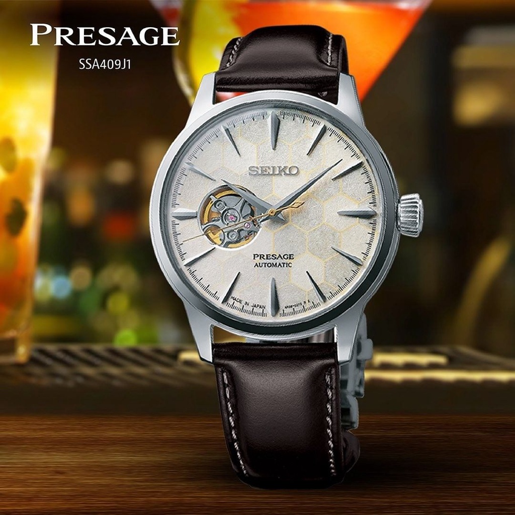 Seiko Presage SSA409J1 Star Bar Honey Comb Made in Japan Limited Edition 6 000 PCs Automatic Brown Leather Watch SARY159 Shopee Malaysia