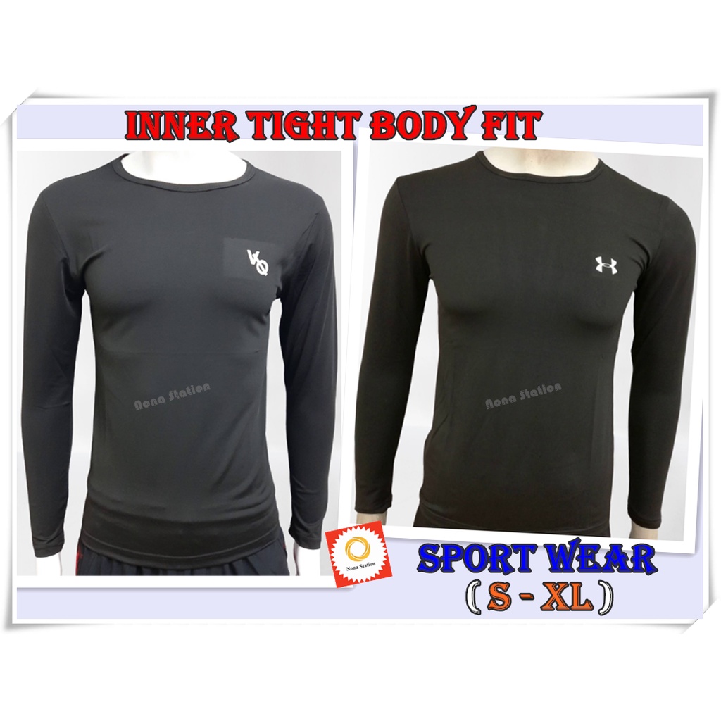 NS Men Inner Tight Body Fit Training Sports Wear T-Shirt Long Sleeve (Size  S - XL)