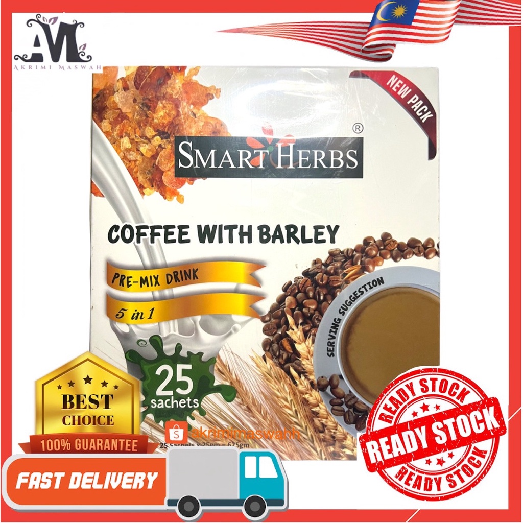 🔥BARLEY COFFEE SMART HERBS ORIGINAL 5 IN 1 ! 1BOX 25 SACHET🔥 [READY