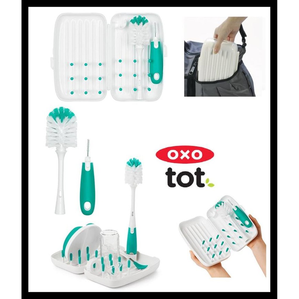 OXO Tot Bottle Brush With Bristled Cleaner, Teal 