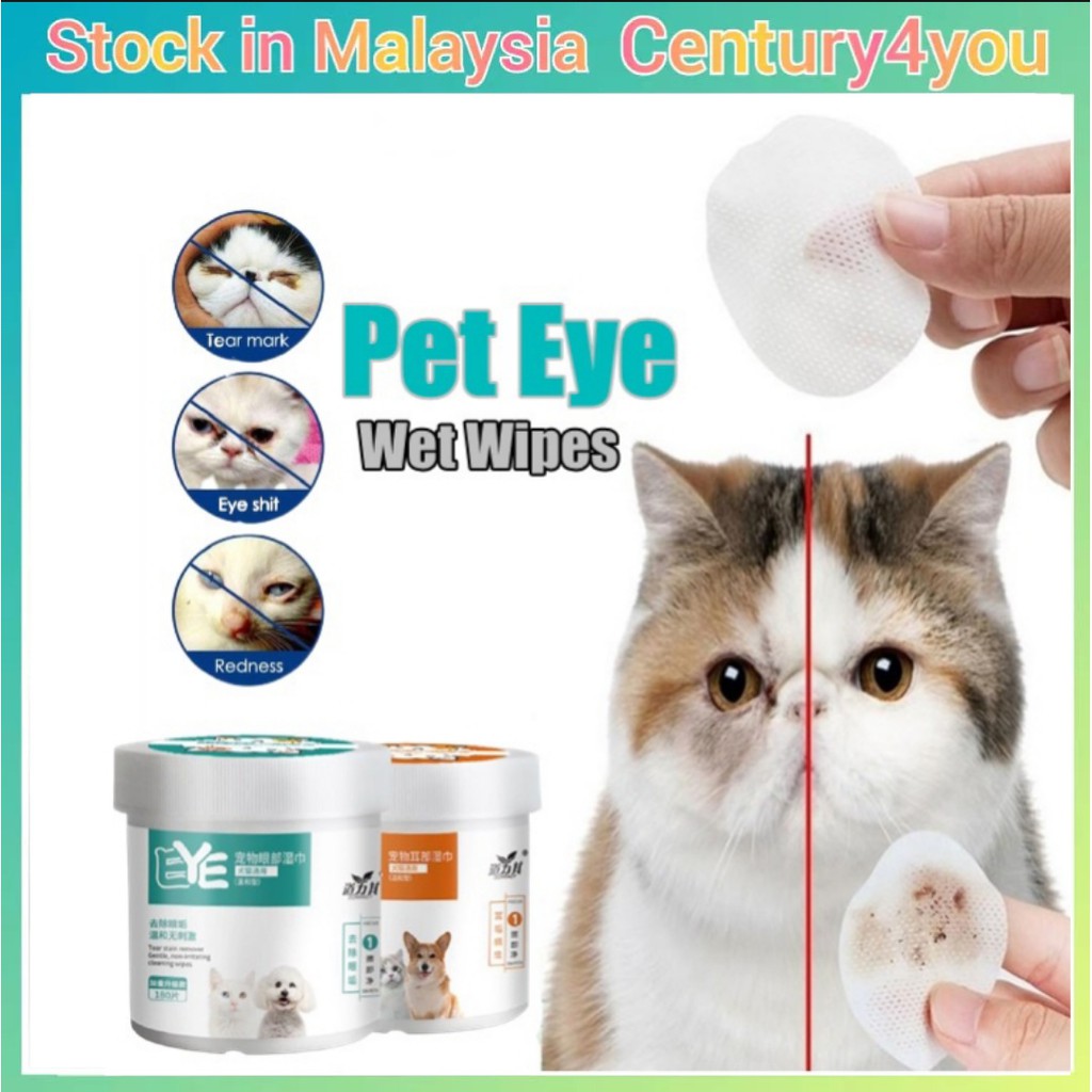 130PCS/Set Pet Eye Wet Wipes Cat Dog Tear Stain Remover Gentle Cleaning ...