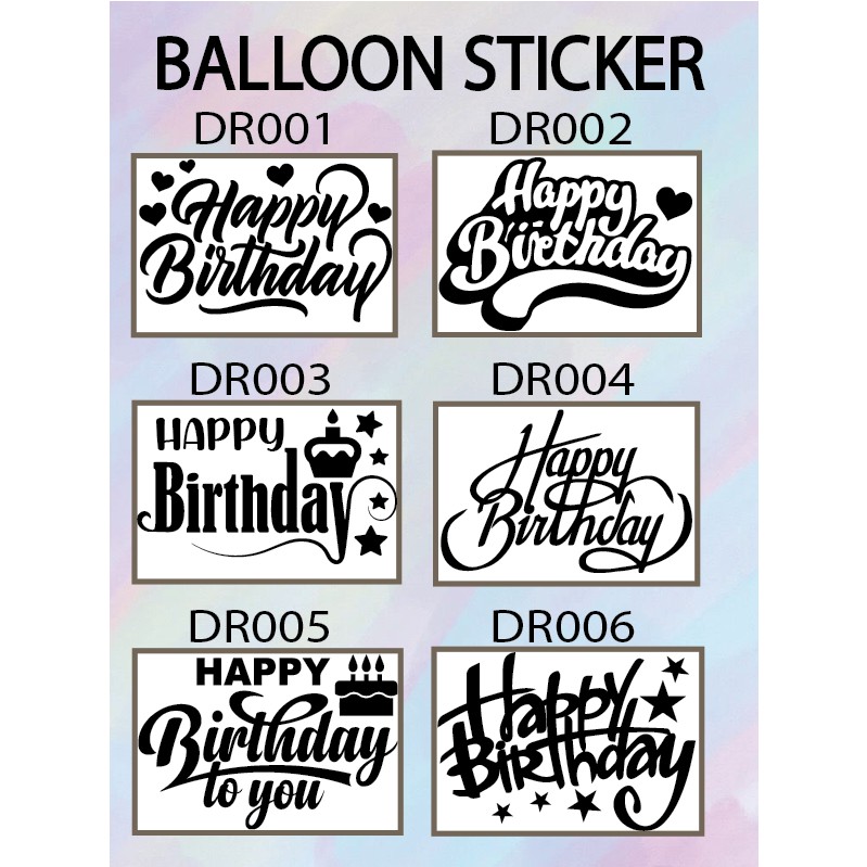 Stickers Bubble Balloon, Birthday Decoration Bobo