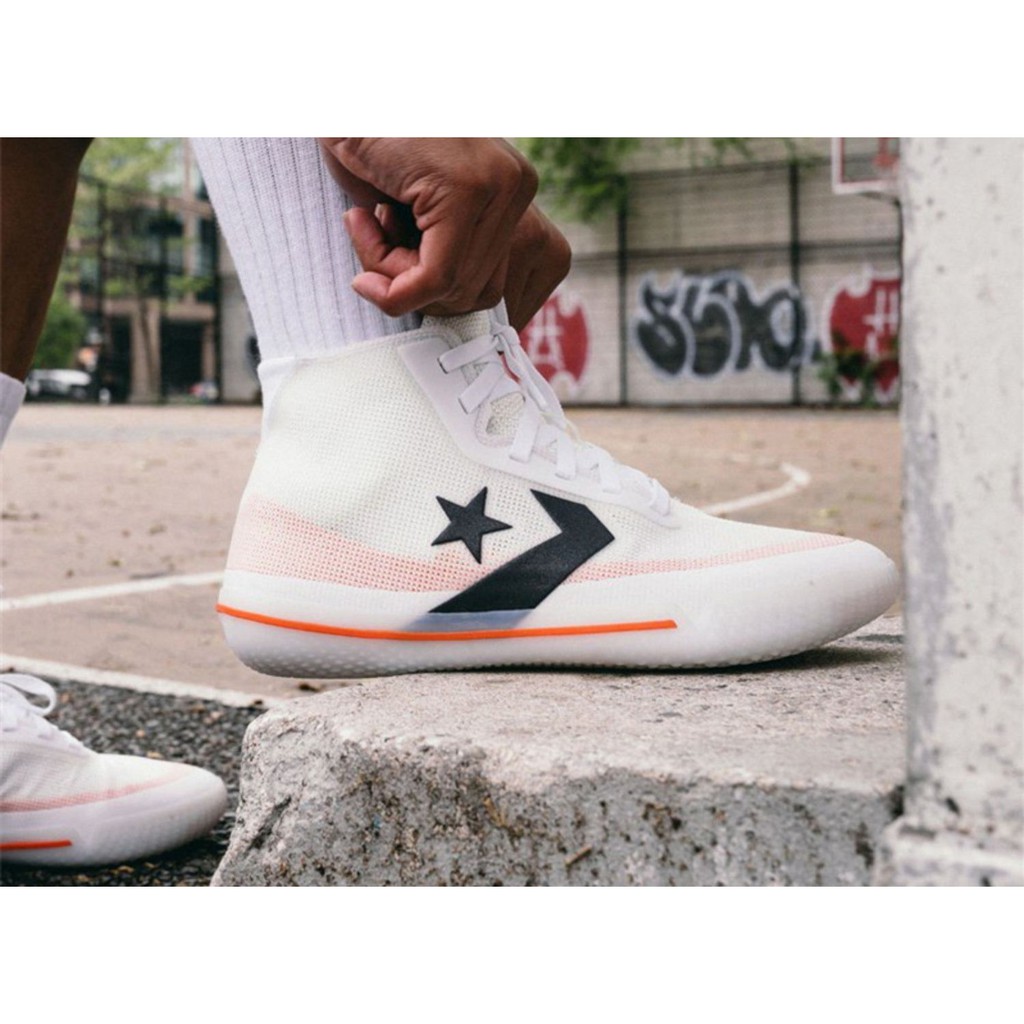 Converse all star pro bb white black orange best sale