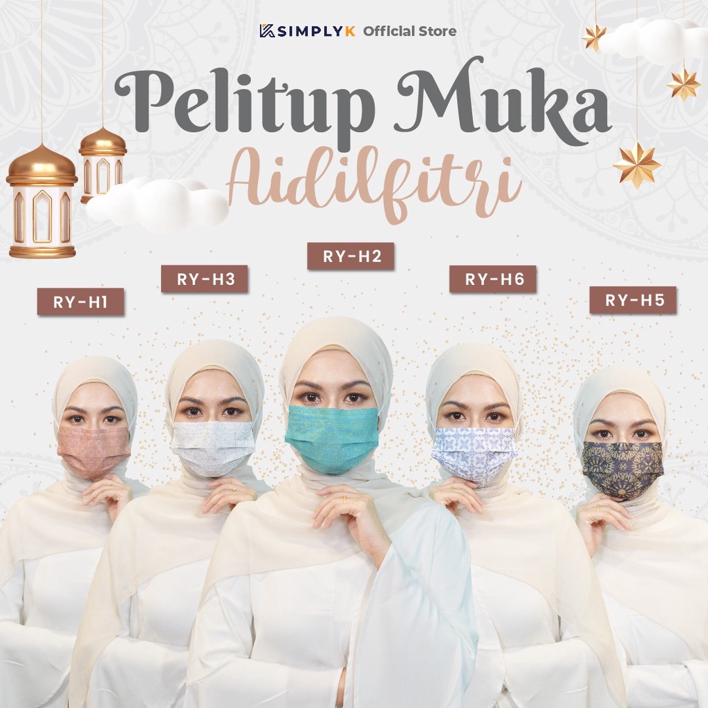 Simply K 4 Ply Premium Raya Face Mask (50 Pcs ) | Shopee Malaysia