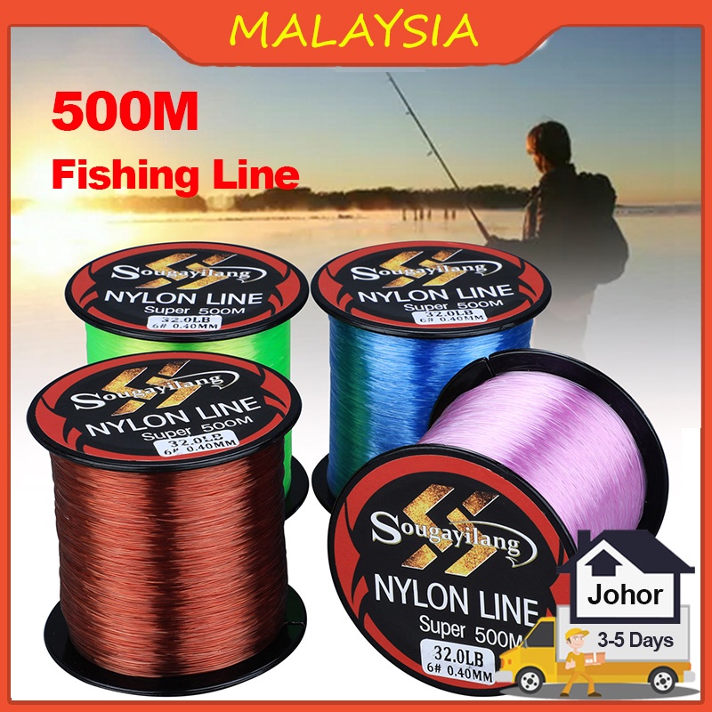 🔥Malaysia Fishing Line 500M Nylon Fishing Line Tali Pancing Super Strong  11-36.3LB Fishing Line Fishing Accessories