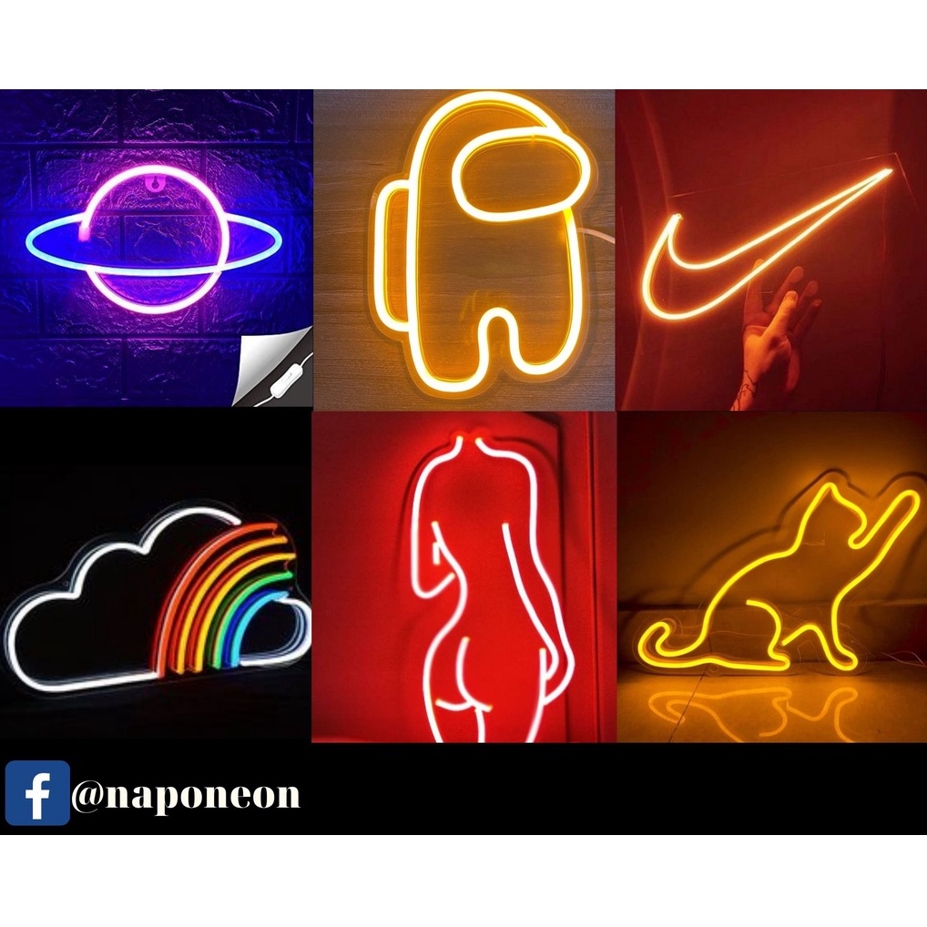 Neon led Decorative Lights Gaming, BedroomFree PowerNapoNeon Shopee