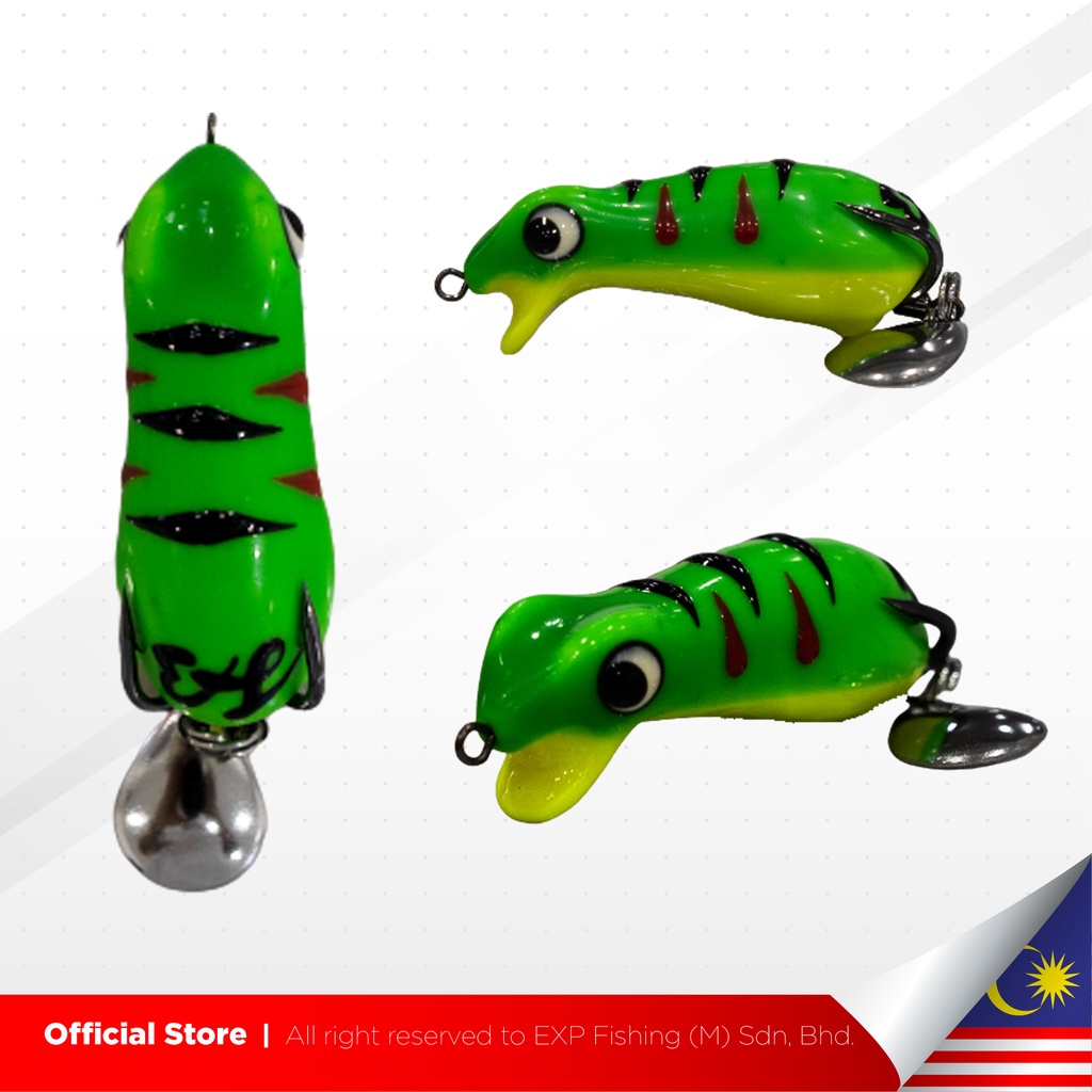 EXP Dominnow V2 Soft Rubber Frog Expert for Snakehead Hunter for Haruan ...