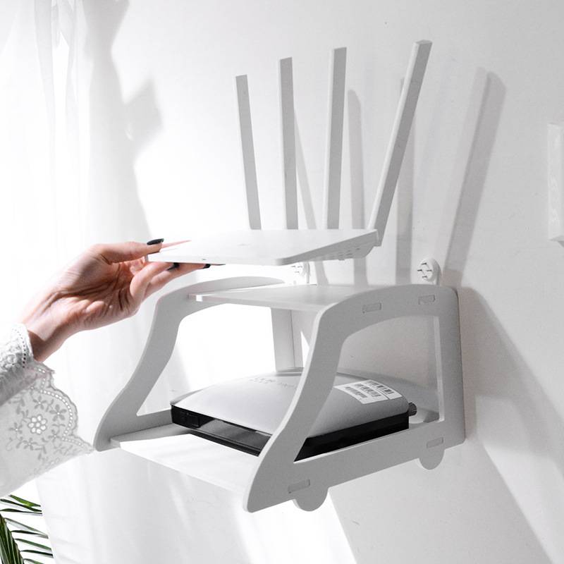 2-Shelf Wifi Router Rack Modem Storage Double Shelves 2 Layers Wall ...