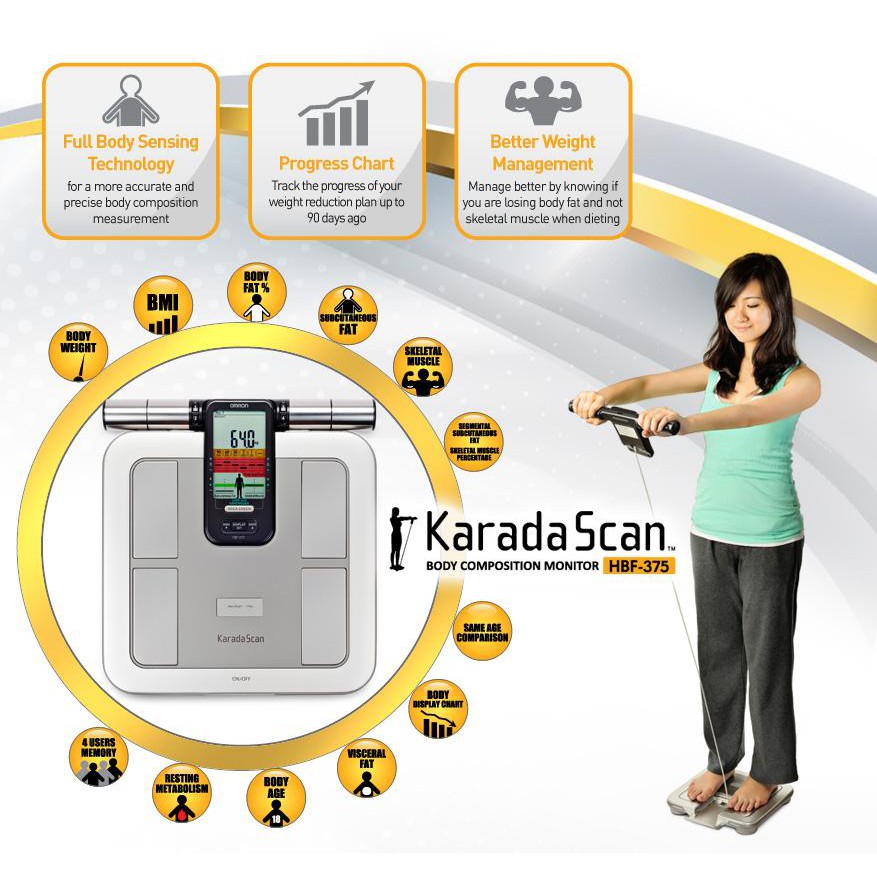 OMRON HBF-375 [ORIGINAL MALAYSIA WARRANTY] SHIP LOCAL Body Composition  HBF-375 Karada Scan digital weight scale Latest