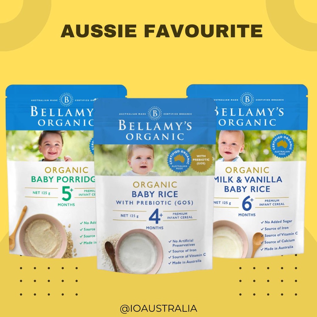 Bellamy's Organic Baby Rice With Prebiotic / Baby Porridge / Milk ...