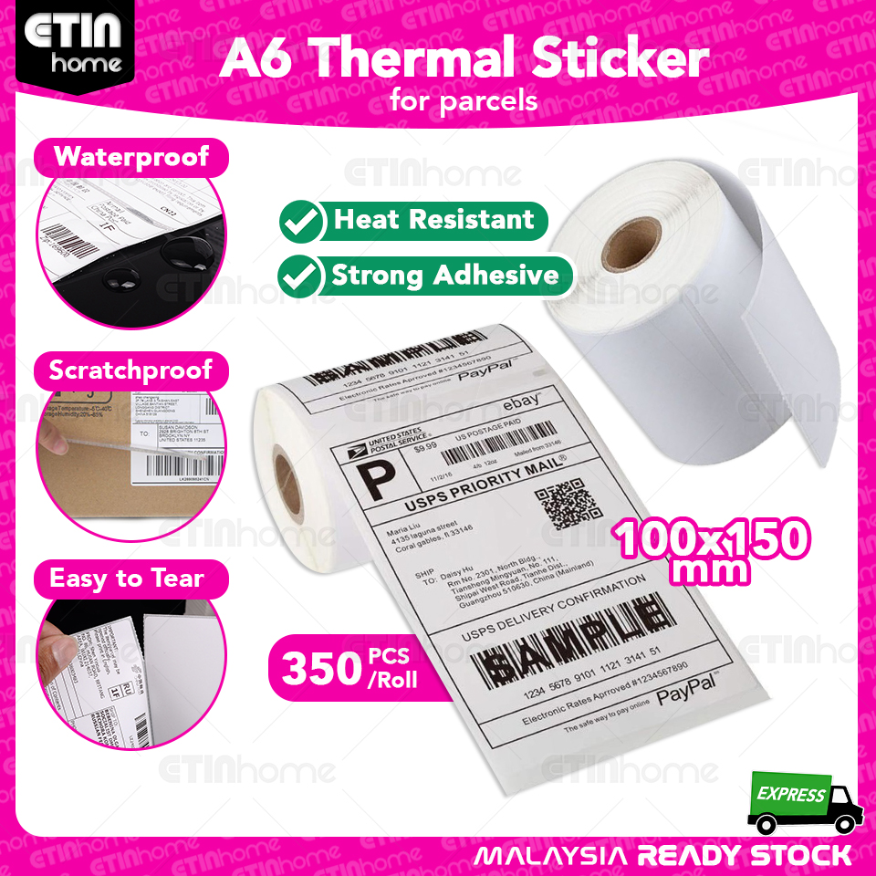 Thermal Printer Label Consignment Note Paper Label Sticker A6 Size 10x15 Cm 350pcs Roll 4148