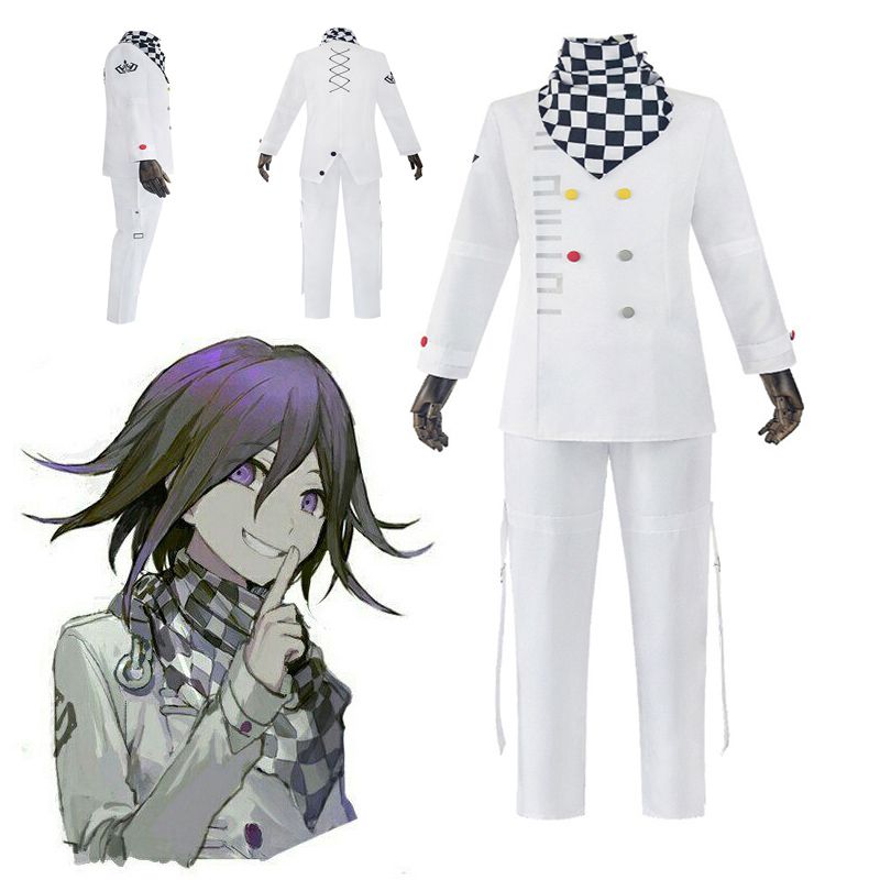Anime Danganronpa V3 Ouma Kokichi Cosplay Costume School Uniform Cloak 