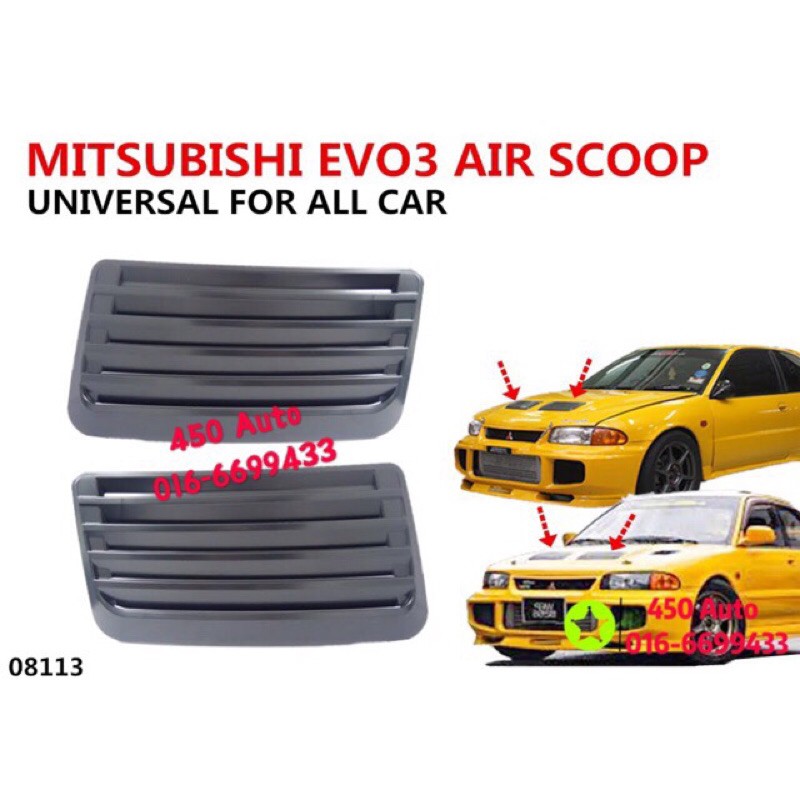 EVO3 Air Scoop+Sticker Raliart /Bonnet Dummy Wira Mivec Lancer ...