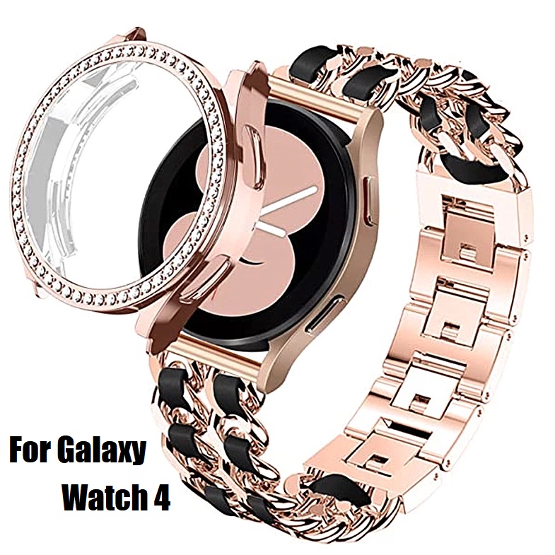Fit For Samsung Galaxy Watch 4 Strap + Case PC+Tempered Glass For