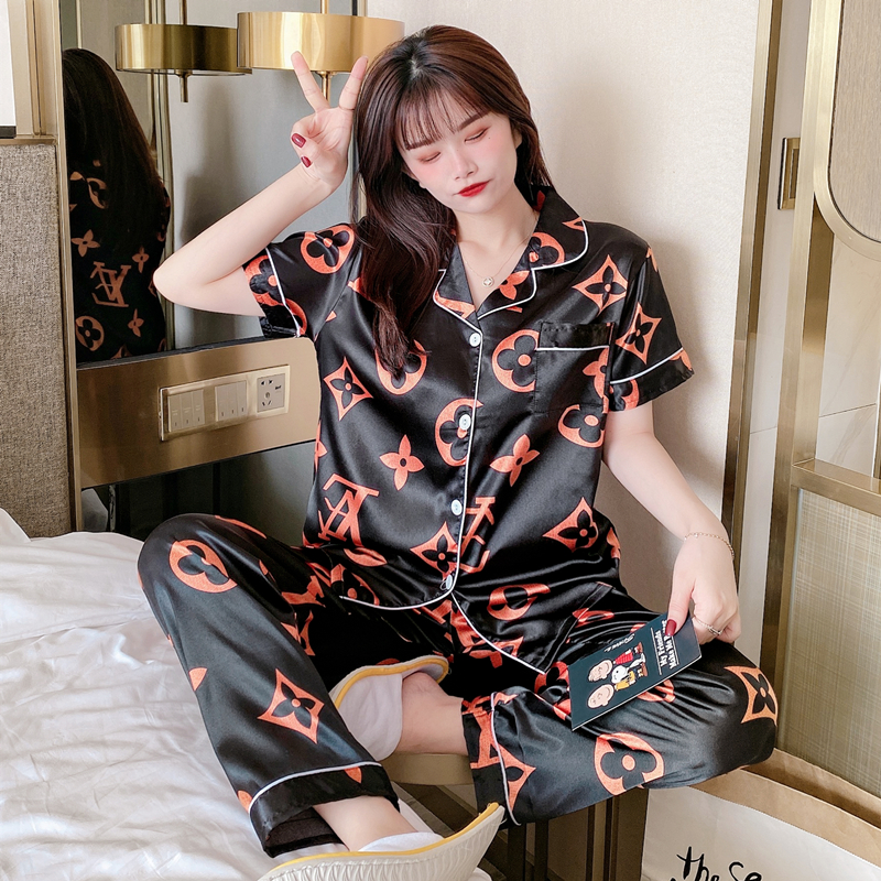 Classic Designs Popular Baju Tidur Women's Sleepwear Short Sleeve Silk
