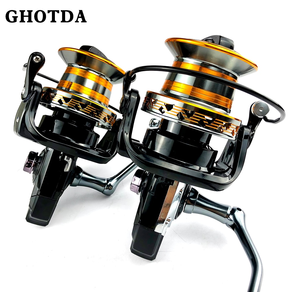 30KG Max Drag Spinning Fishing Reel With Large Spool Strong Body Saltwater  Spinning Fishing Reel 9000 10000 12000