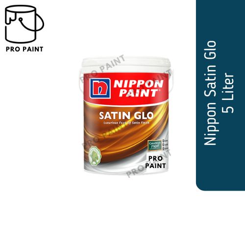 5L Nippon Paint Satin Glo / Mid Sheen Interior Wall Paint / Cat Rumah