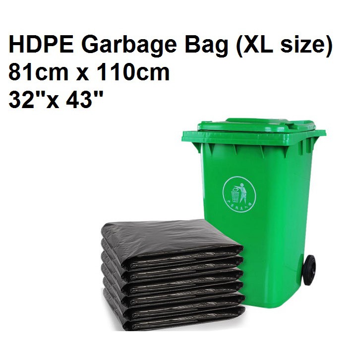 HEAVY DUTY Thick HDPE Garbage Bags Rubbish Trash Bag Bin Bag Beg Sampah (S,  M, L, XL Size) 垃圾袋