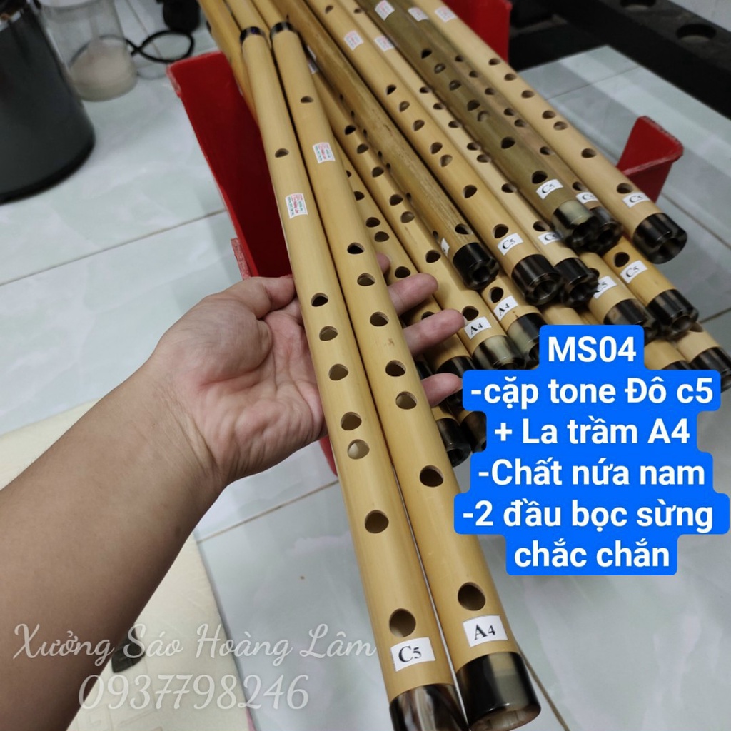 bag Bamboo Flute Practice Play Sound Standard C5 And La A4 Hoang Lam
